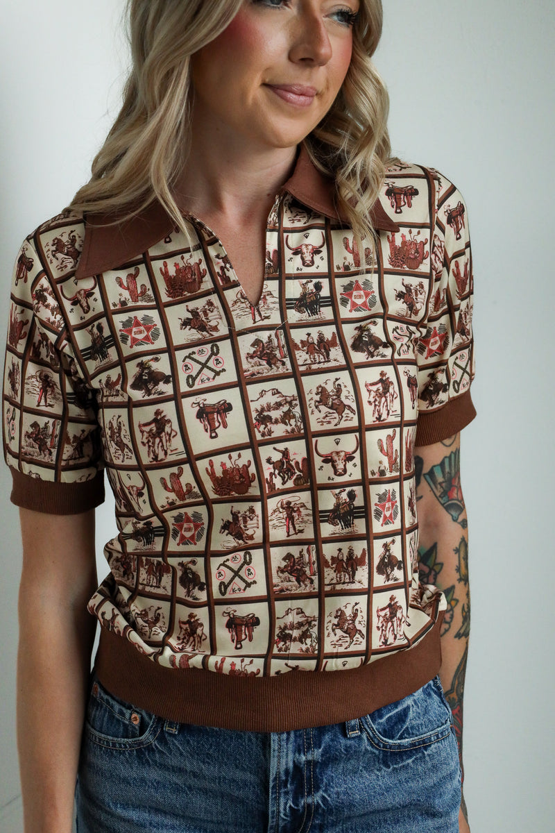 Howdy Hanny Western Check Polo 