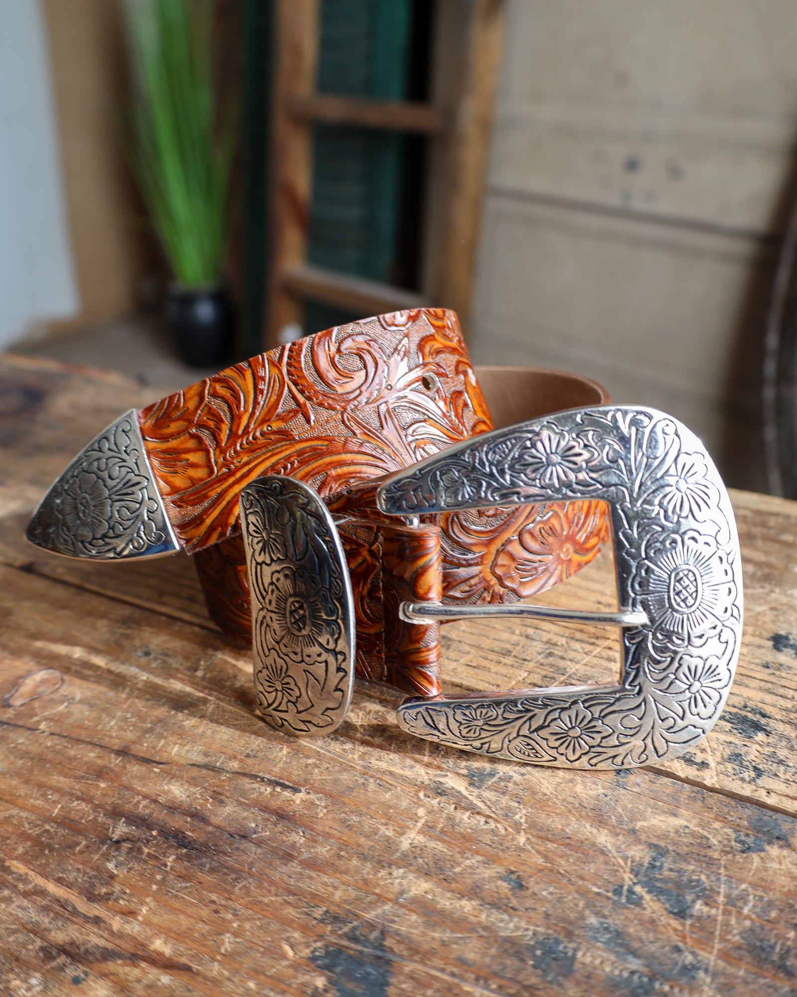 STREETS AHEAD BIG BUCKLE BELT- COGNAC – Maverick Fine 