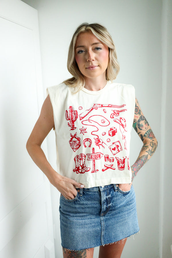 Howdy Hanny Saloon Things Muscle Tee 