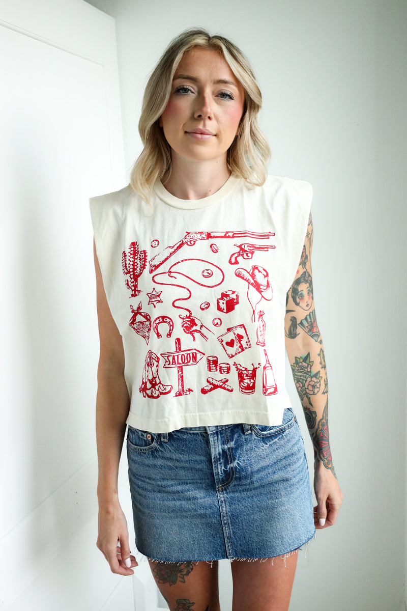 Howdy Hanny Saloon Things Muscle Tee 