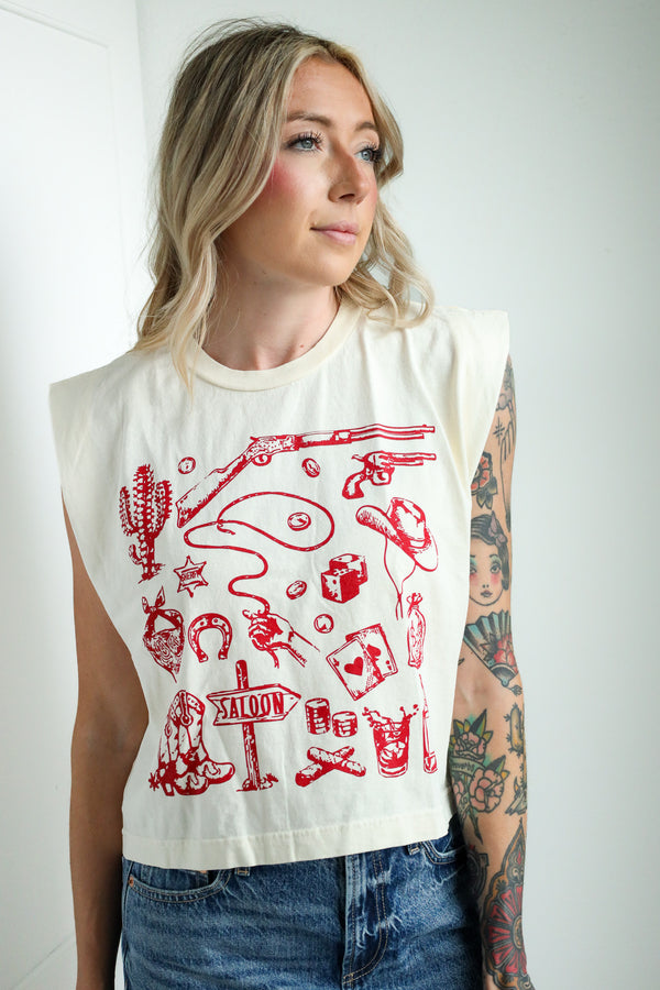 Howdy Hanny Saloon Things Muscle Tee 