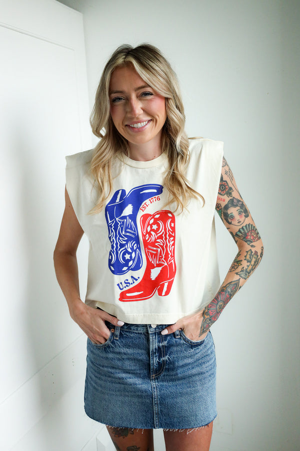 Howdy Hanny USA 1776 Boots Tee 