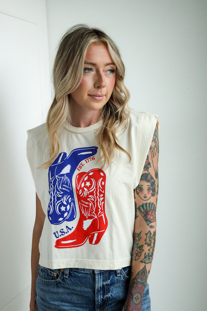 Howdy Hanny USA 1776 Boots Tee 