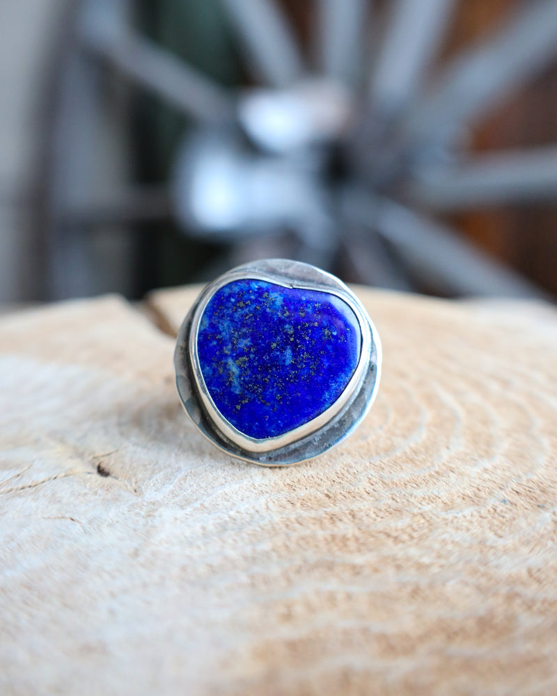 RICHARD SCHMIDT HEART LAPIS RING- SIZE 6.5