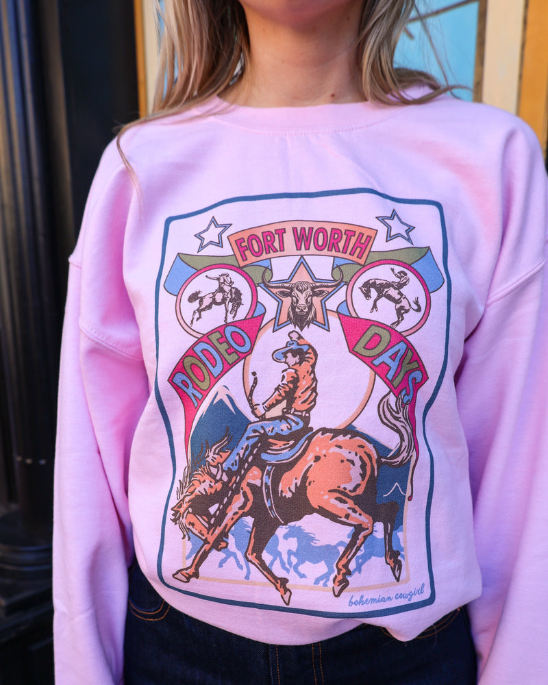 Bohemian Cowgirl Long Crop Fort Worth Rodeo Days Sweatshirt