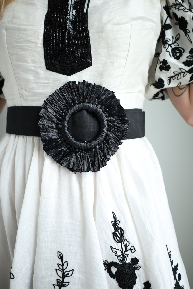 La Fuori Shirt Noir Floral Dress
