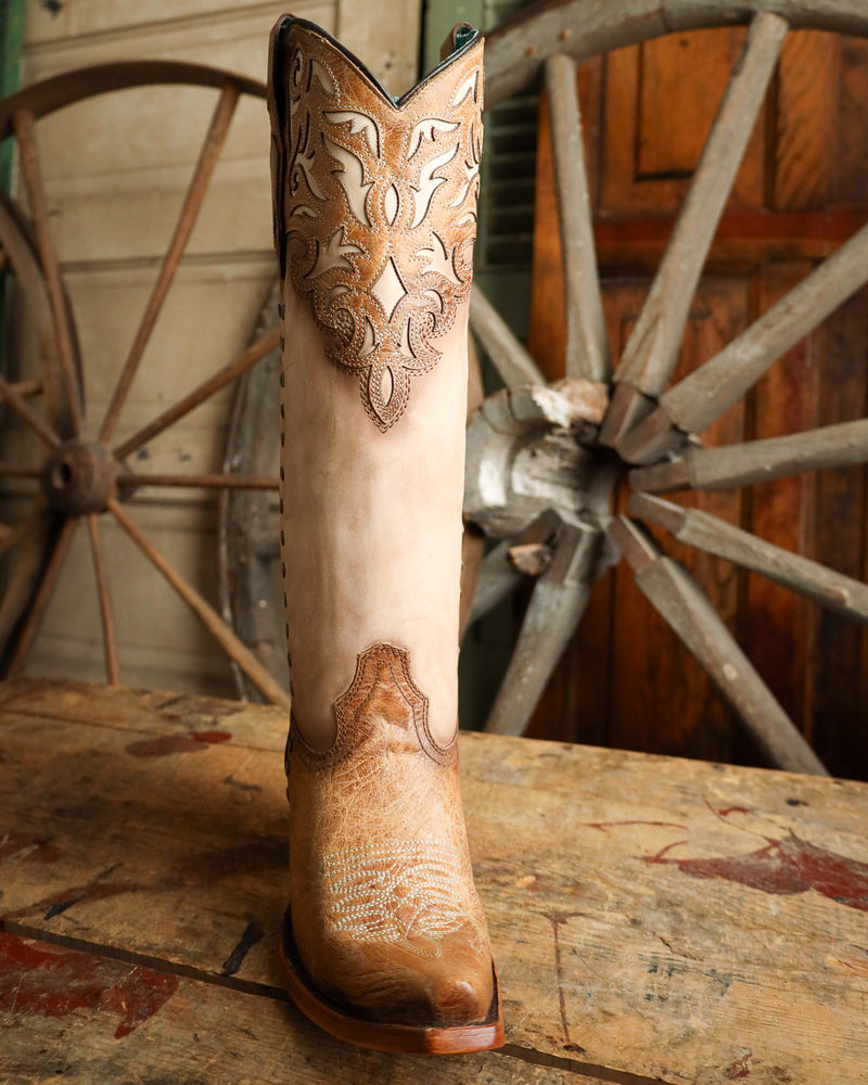 Corral Women's Tall Overlay Embroidery and Stud 15" Boot