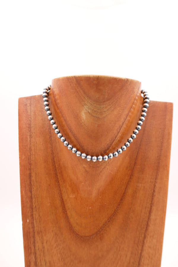 Sterling Silver Navajo Pearl 14" 6MM Necklace
