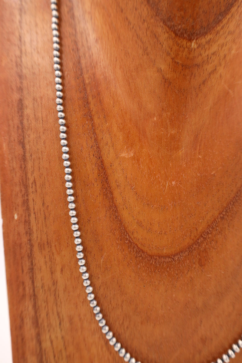 Sterling Silver Navajo Pearl 24" 3MM Necklace