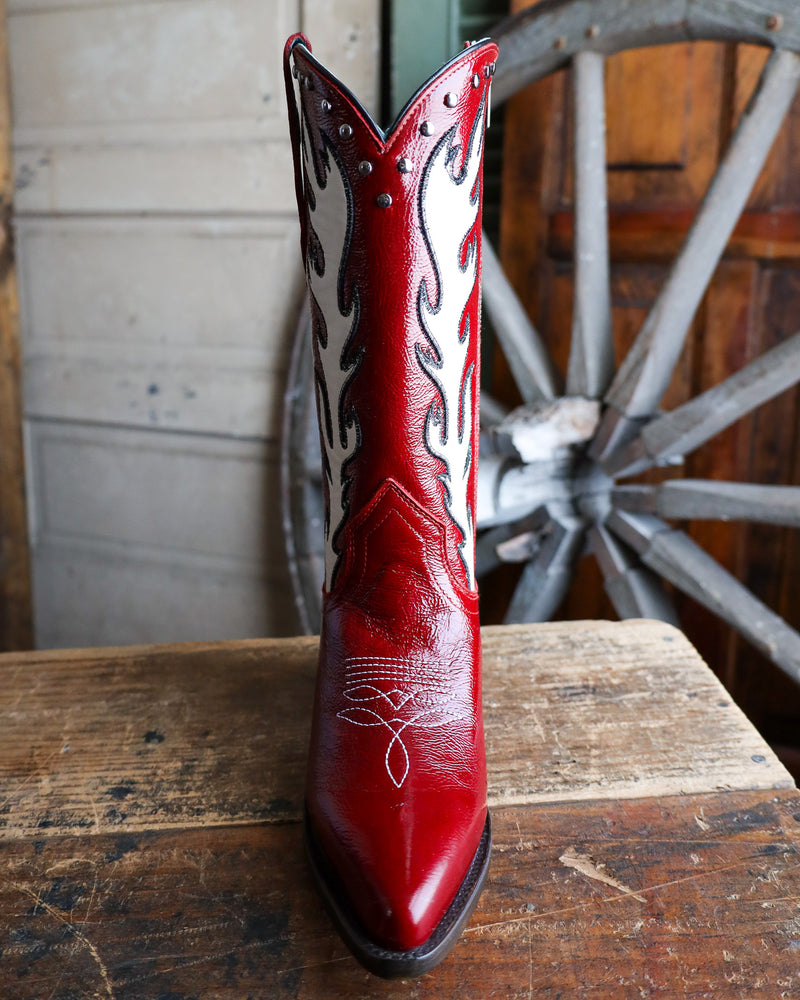 Corral Women's Red Flame Stitch & Studs Boot