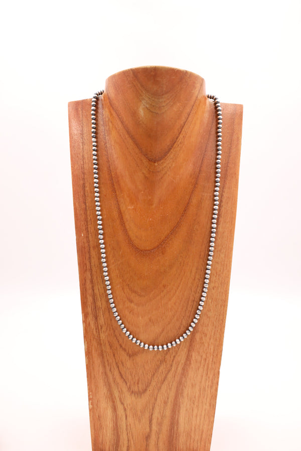 Sterling Silver Navajo Pearl 28" 5MM Necklace