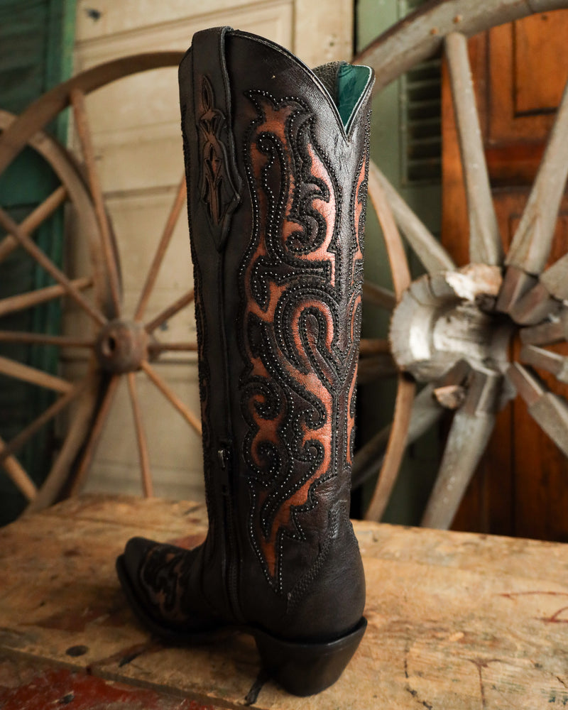 Corral Women's Tall Top Embroidery With Crystals 16" Boot 