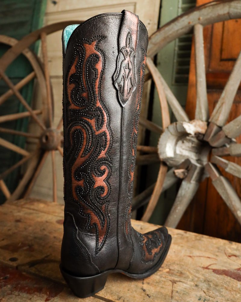 Corral Women's Tall Top Embroidery With Crystals 16" Boot 