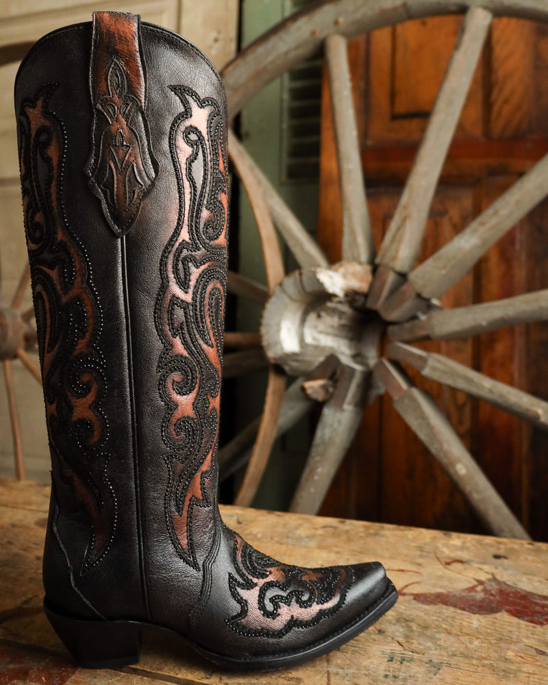 Corral Women's Tall Top Embroidery With Crystals 16" Boot 