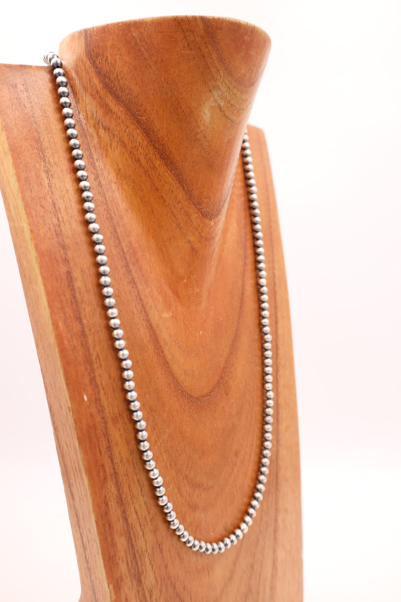 Sterling Silver Navajo Pearl 26" 5MM Necklace