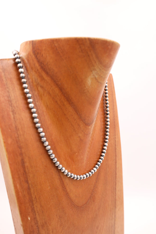 Sterling Silver Navajo Pearl 18" 5MM Necklace