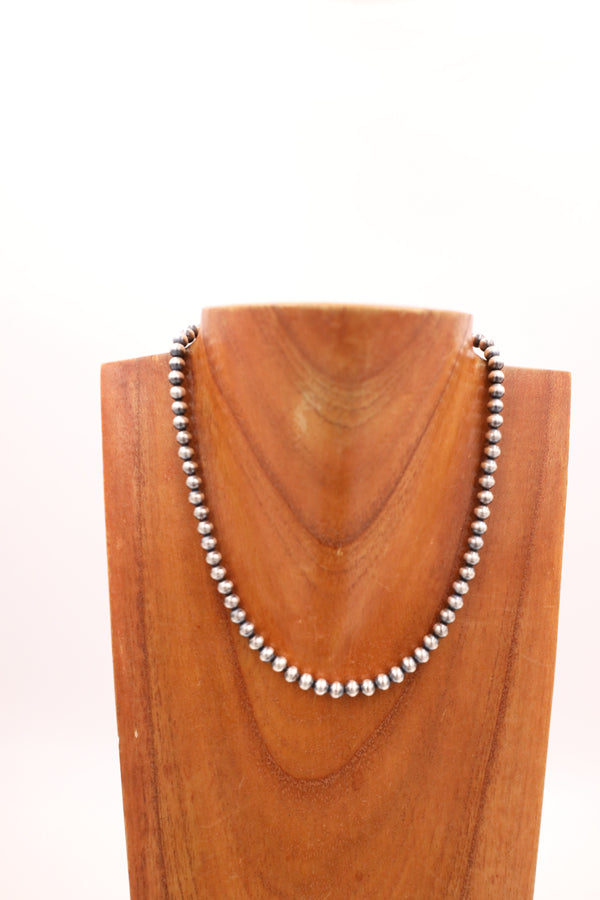 Sterling Silver Navajo Pearl 18" 6MM Necklace