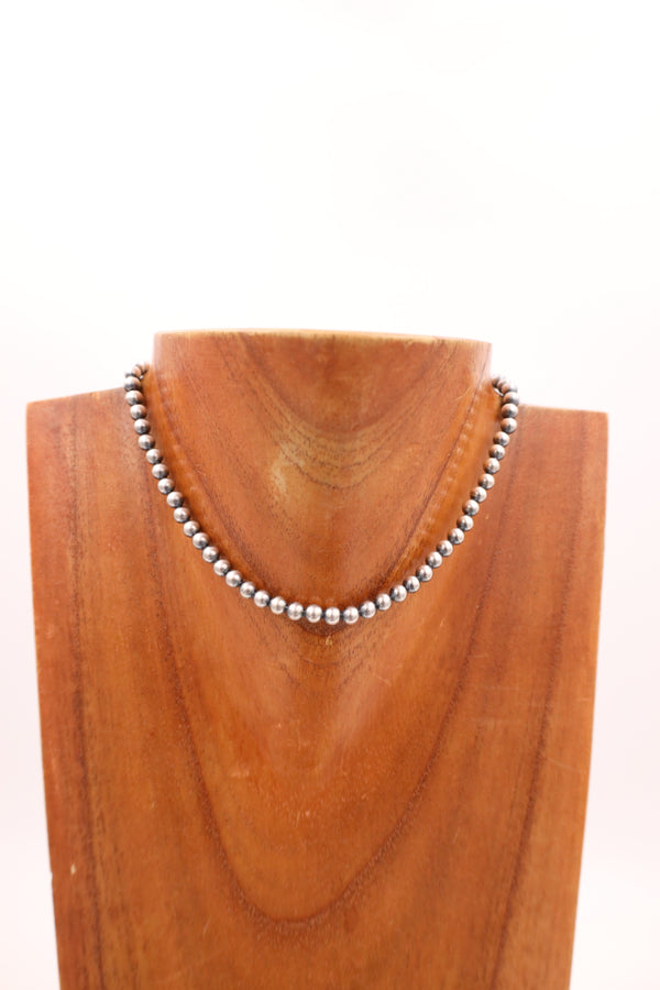 Sterling Silver Navajo Pearl 14" 5MM Necklace