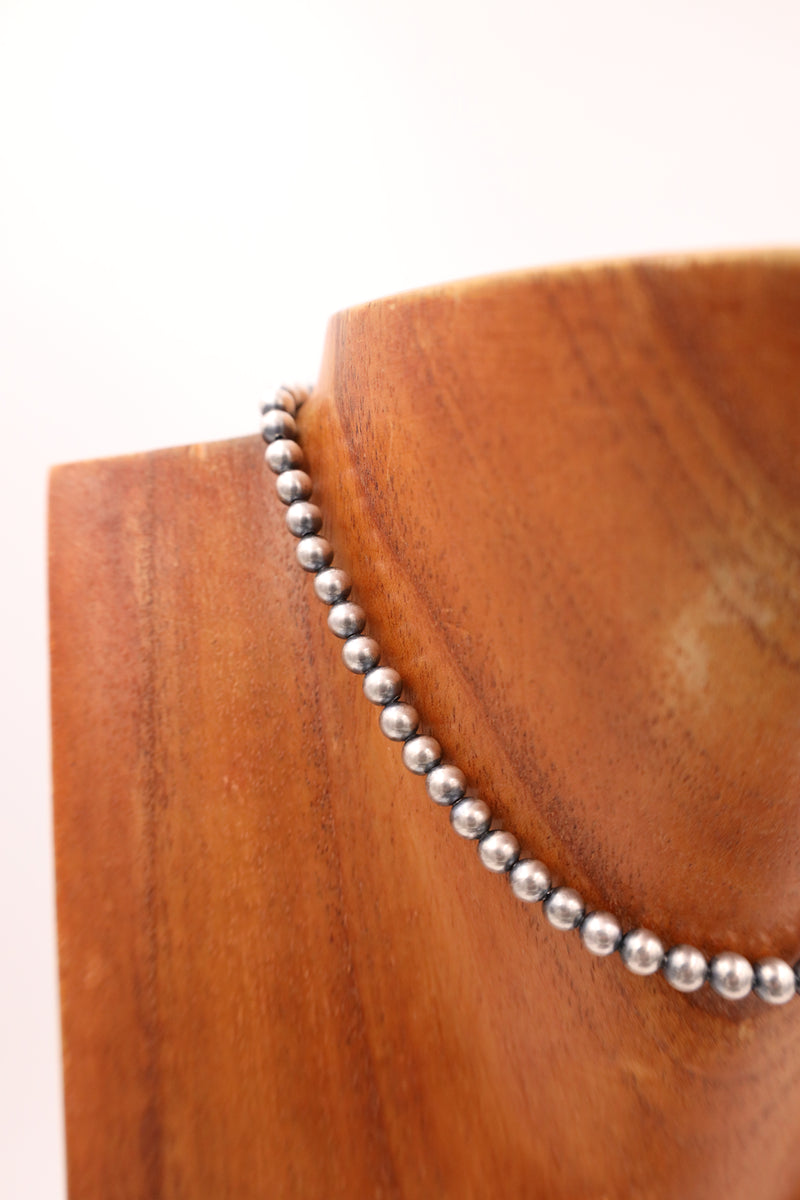 Sterling Silver Navajo Pearl 14" 5MM Necklace