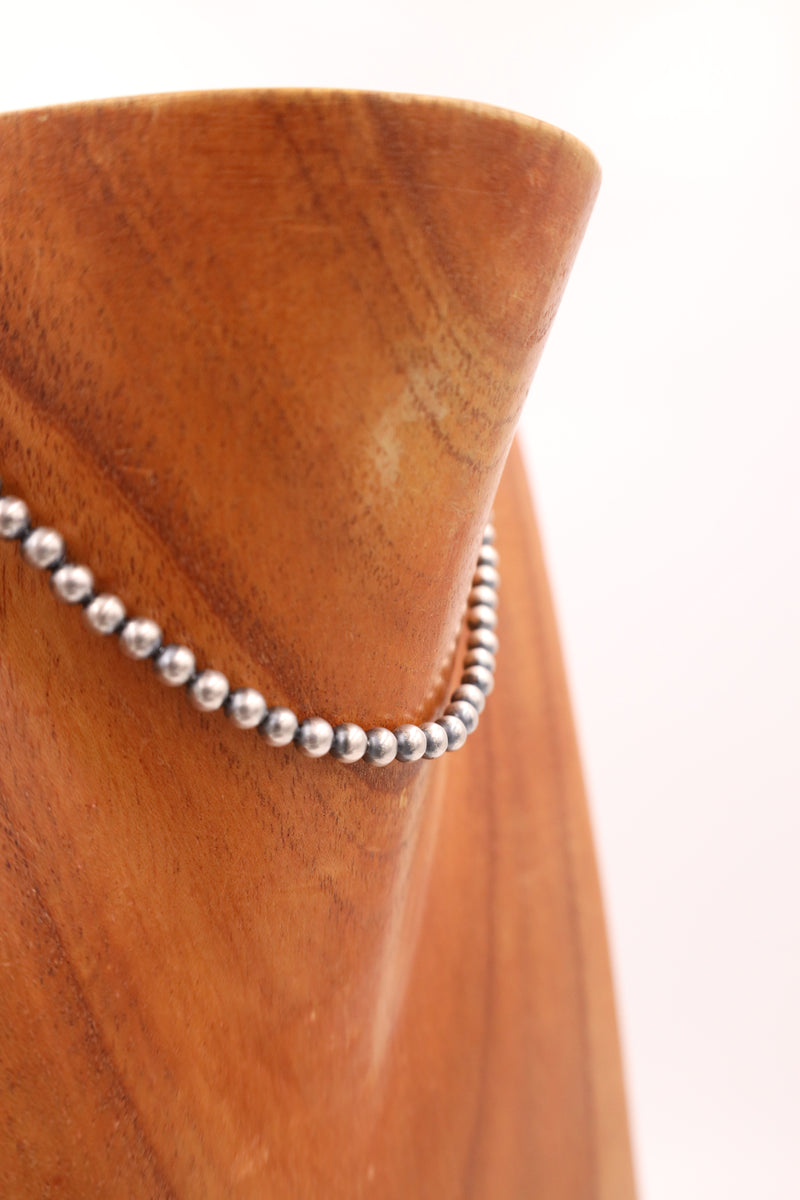 Sterling Silver Navajo Pearl 14" 5MM Necklace