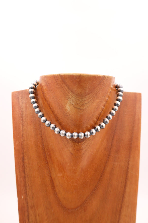Sterling Silver Navajo Pearl 14" 8MM Necklace
