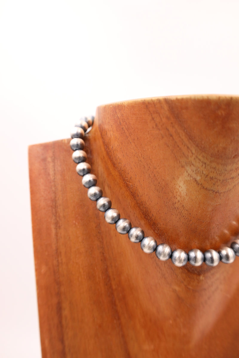 Sterling Silver Navajo Pearl 14" 8MM Necklace