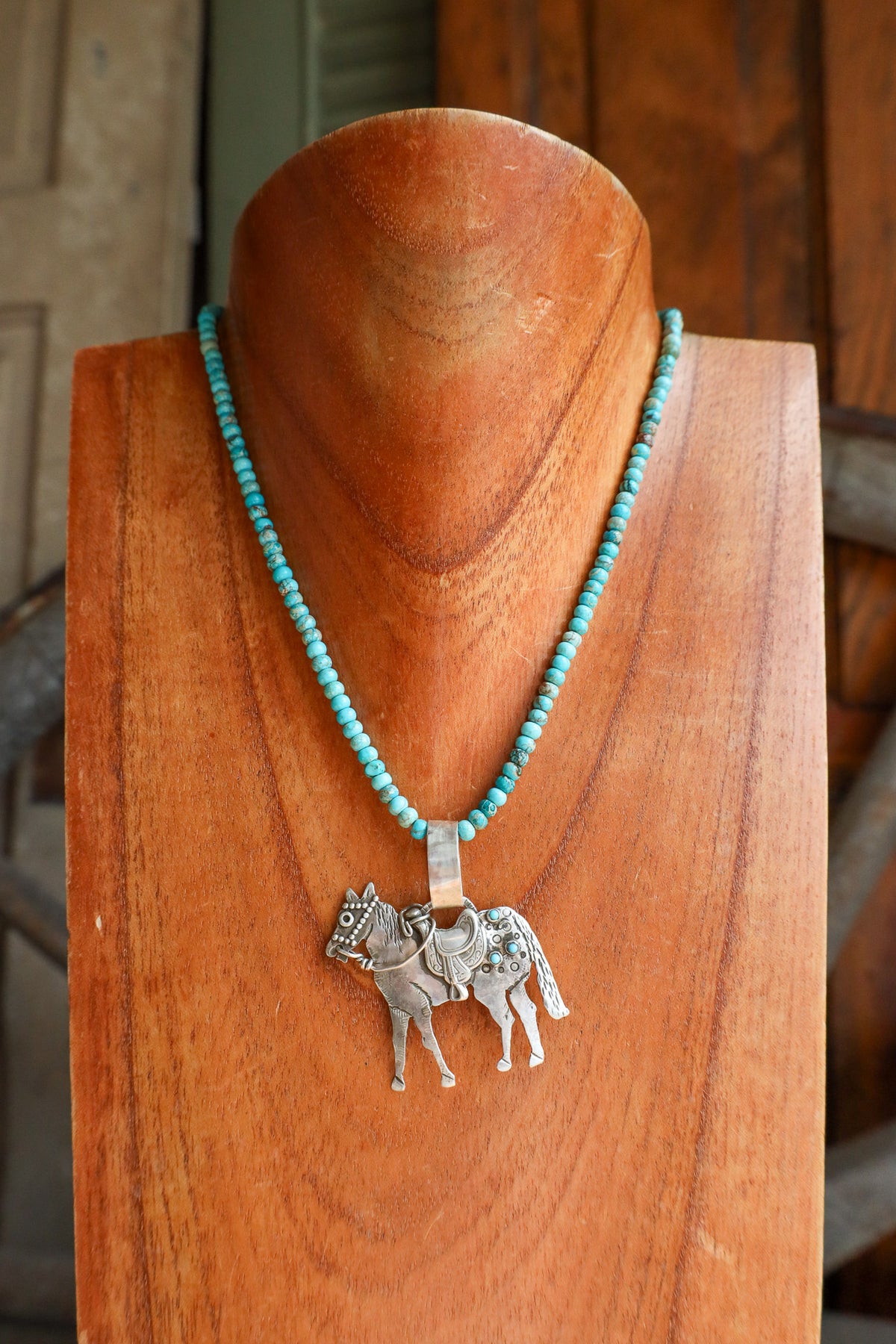 ミュージシャン MACARONI WESTERNS HORSE SHOE NECKLACE Margaret Sullivan Western Horse Turquoise Chain Necklace