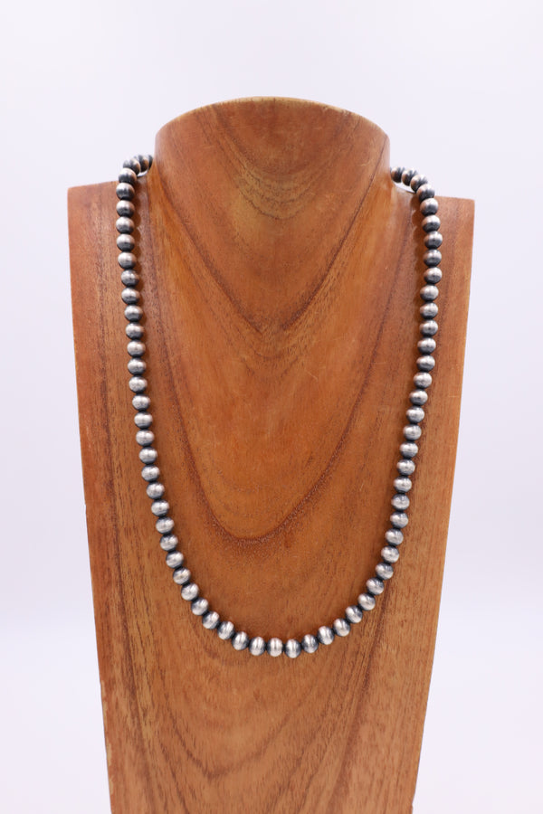 Sterling Silver Navajo Pearl 24" 8MM Necklace