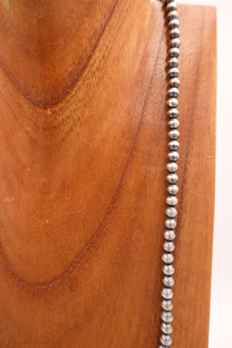 Sterling Silver Navajo Pearl 30" 6MM Necklace