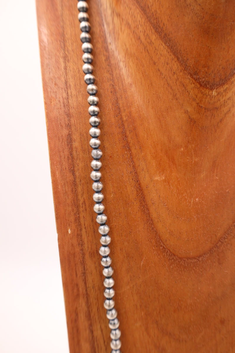 Sterling Silver Navajo Pearl 30" 6MM Necklace