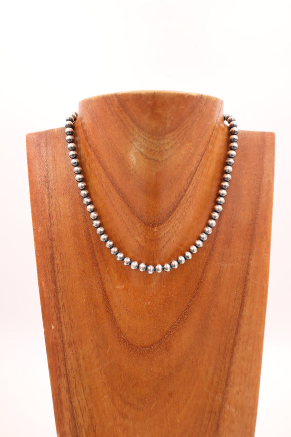 Sterling Silver Navajo Pearl 16" 6MM Necklace