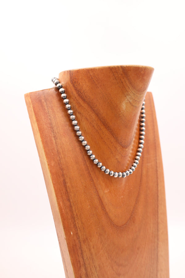 Sterling Silver Navajo Pearl 16" 6MM Necklace.