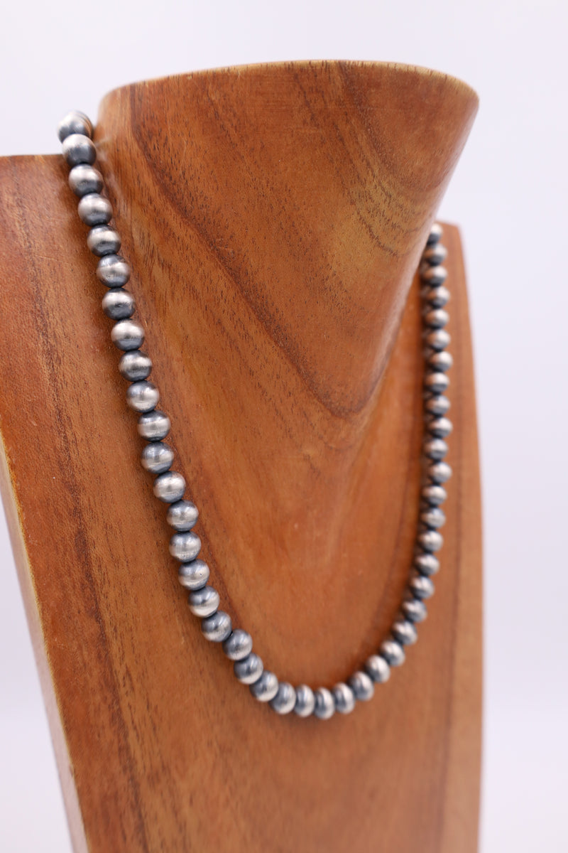 Sterling Silver Navajo Pearl 20" 8MM Necklace