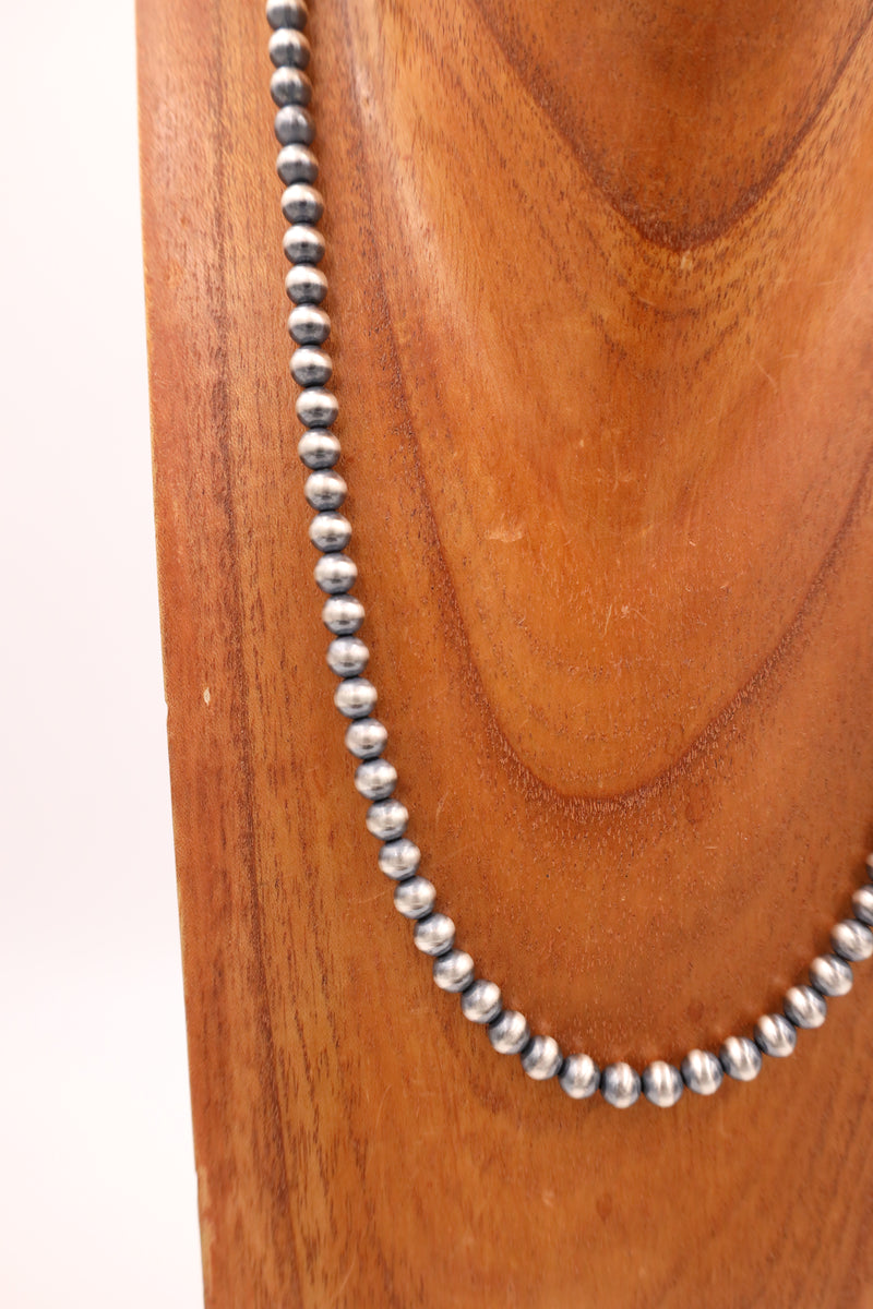 Sterling Silver Navajo Pearl 24" 7MM Necklace