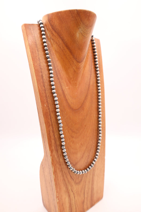 Sterling Silver Navajo Pearl 30" 7MM Necklace
