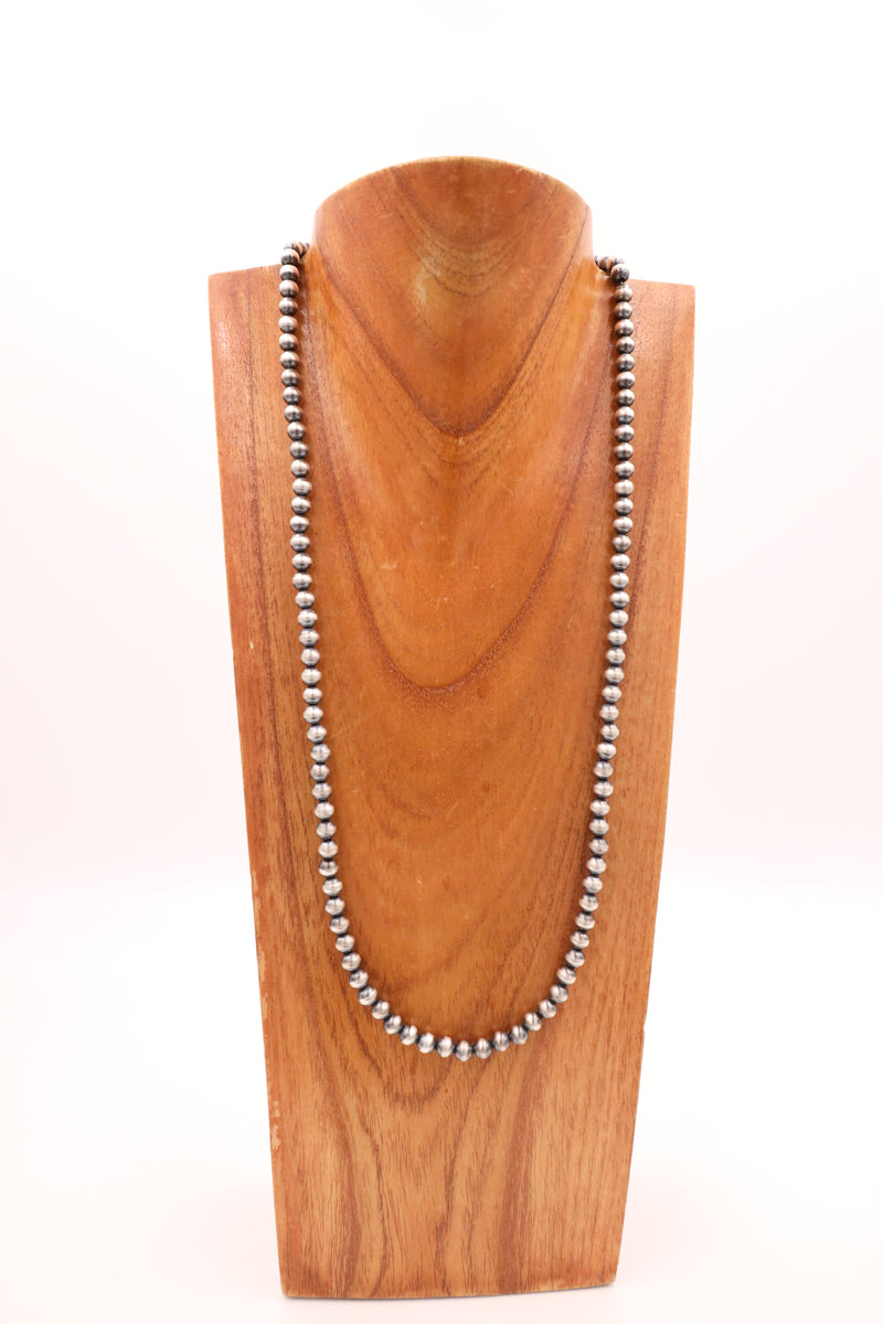 Sterling Silver Navajo Pearl 30" 7MM Necklace