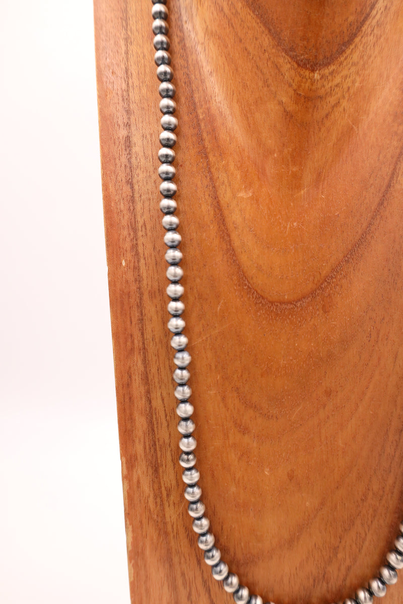 Sterling Silver Navajo Pearl 30" 7MM Necklace