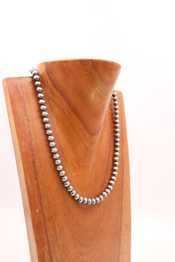 Sterling Silver Navajo Pearl 20" 7MM Necklace