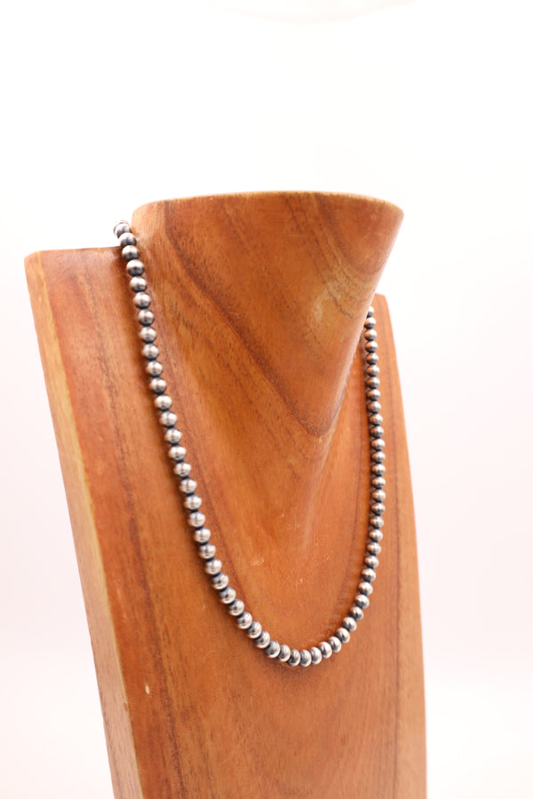 Sterling Silver Navajo Pearl 20" 6MM Necklace