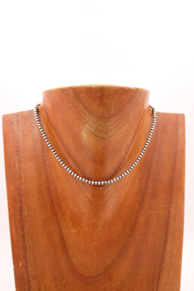 Sterling Silver Navajo Pearl 14" 3MM Necklace