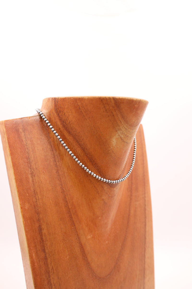 Sterling Silver Navajo Pearl 14" 3MM Necklace