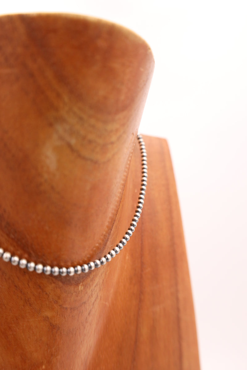 Sterling Silver Navajo Pearl 14" 3MM Necklace