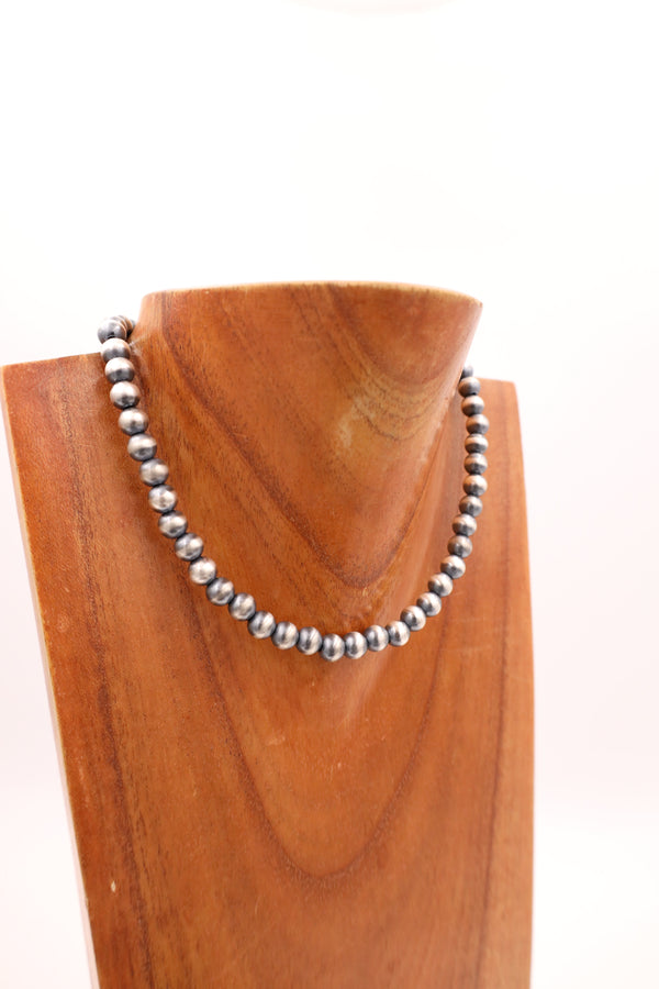 Sterling Silver Navajo Pearl 18" 8MM Necklace