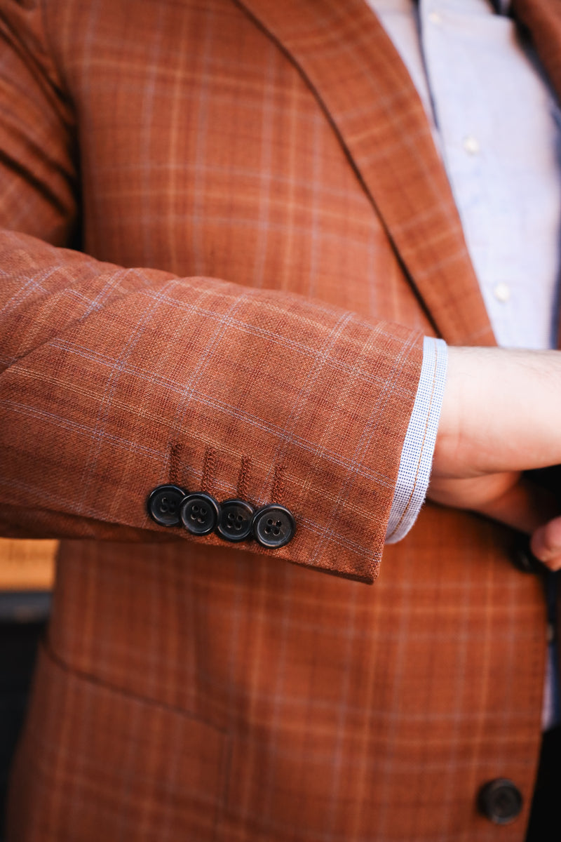 BYRON RUST PLAID SPORT COAT