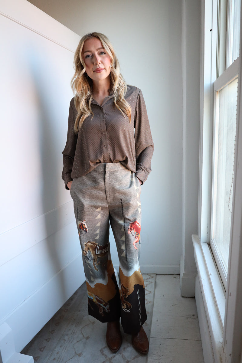 Ranna Gill Niam Button-down Embellishment Blouse 