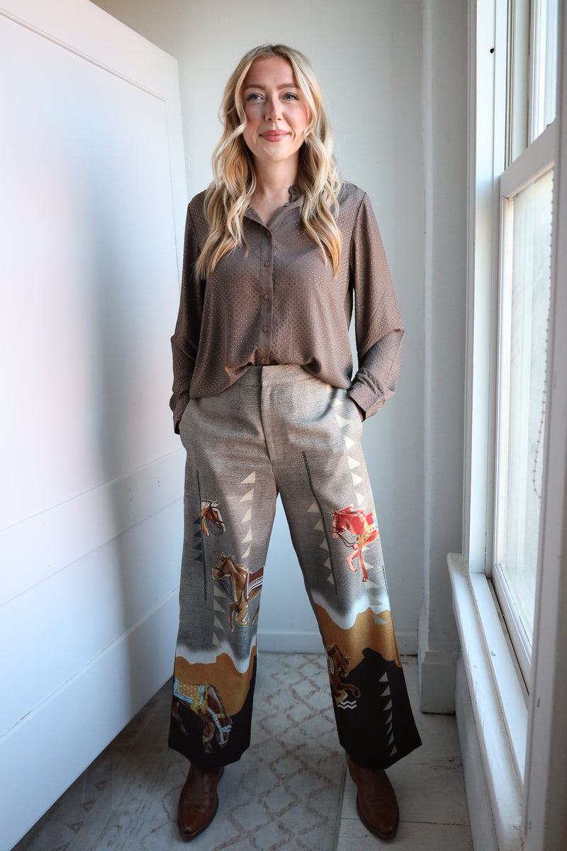 Ranna Gill Niam Button-down Embellishment Blouse 