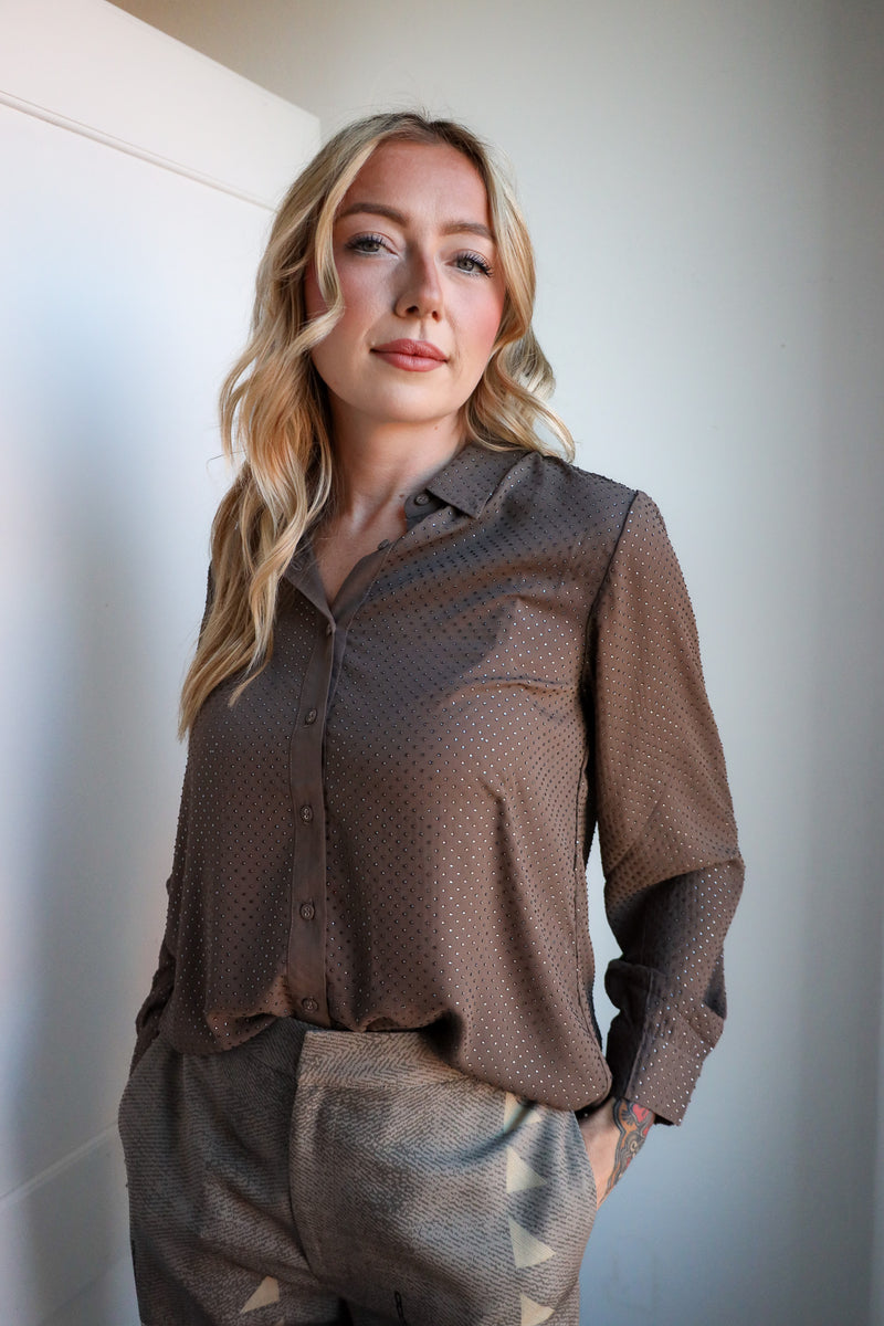 Ranna Gill Niam Button-down Embellishment Blouse 