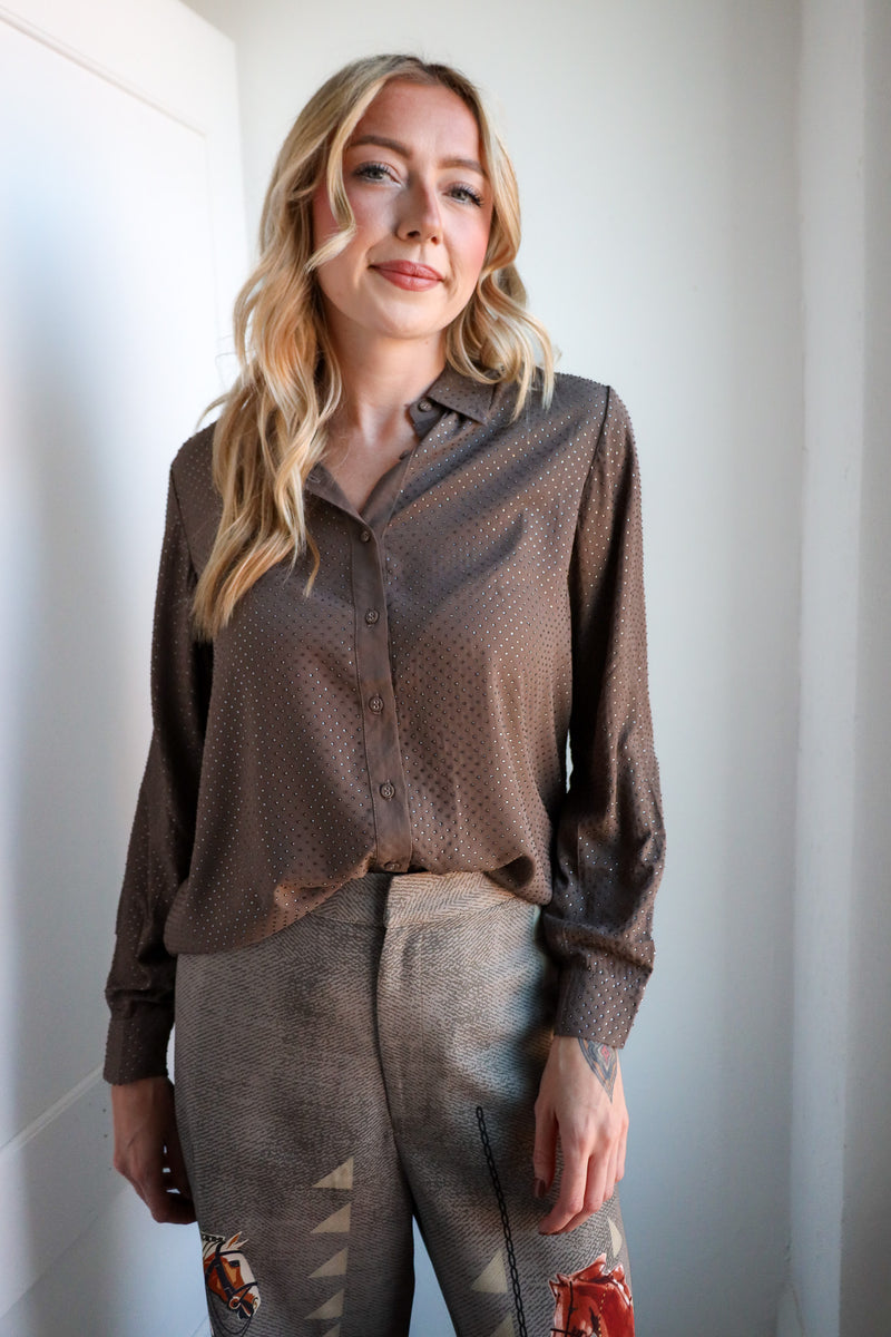 Ranna Gill Niam Button-down Embellishment Blouse 