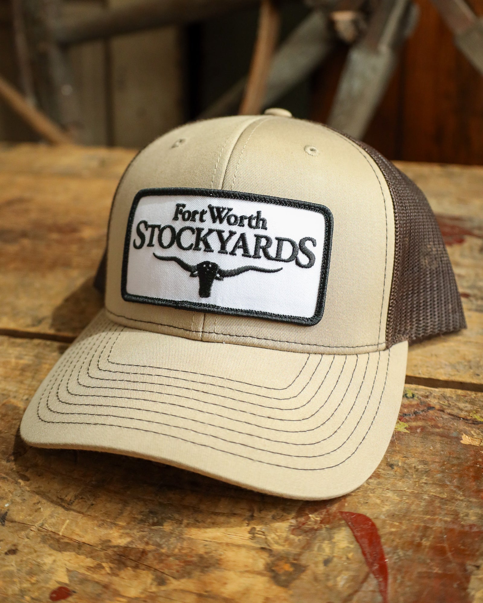 Fort Worth Stockyards Cap- Khaki/Coffee – Maverick Fine Western Wear