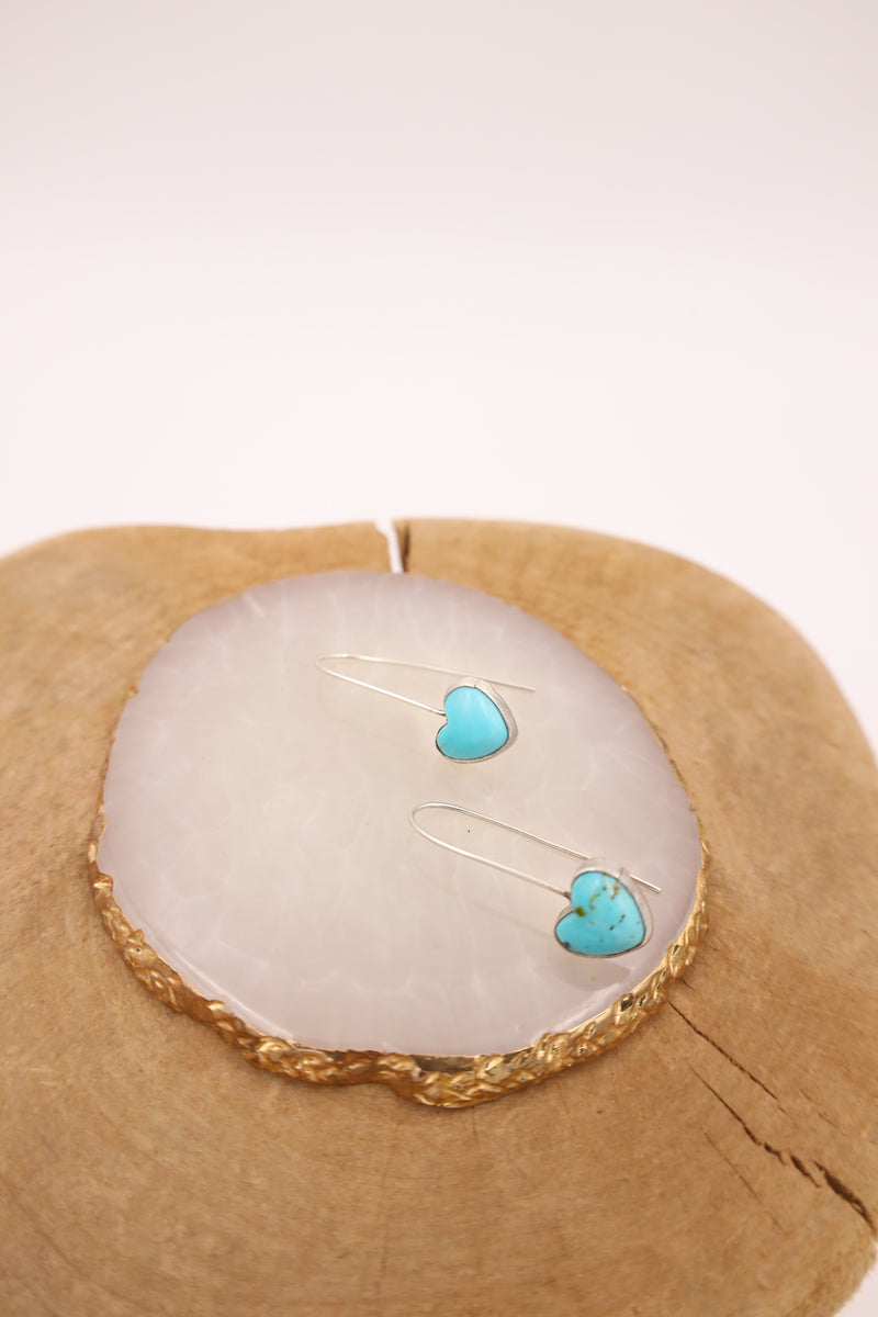Heart shape turquoise earrings